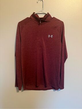 Under Armour Men's Half-Zip Performance Pullover - Maroon LIKE NEW WORN ONCE